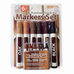 Kit reparatii suprafete din lemn, CCmax, set 6 Markere si 6 Creioane Cerate